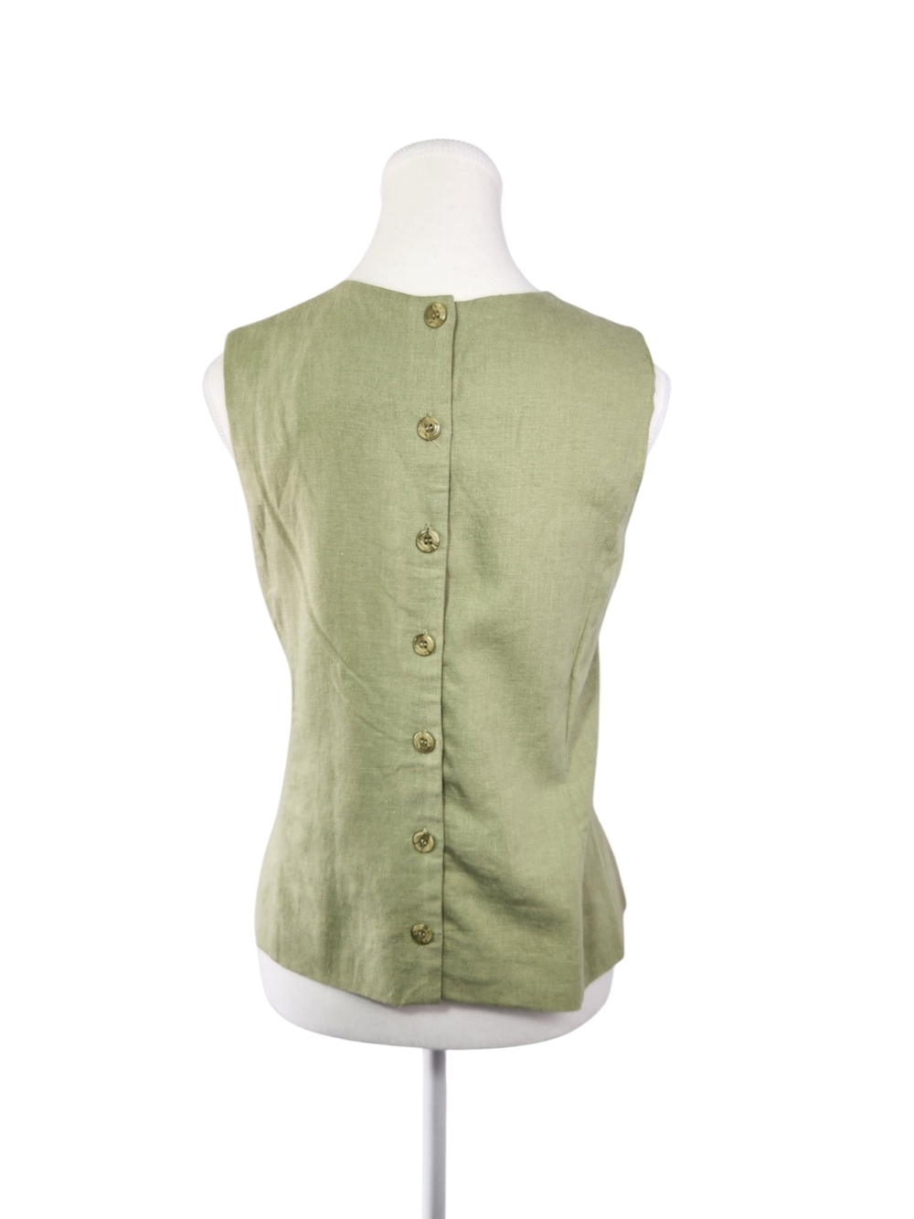 Women’s Sleeveless Button-Front Top in Light Sage - Picture 4 of 11